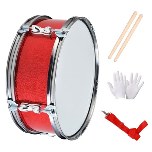 UGPLM 11inch Snare Drum with Adjustable Strap Professional Percussion Instrument Musical Instruments for Teens Birthday Gifts, Red