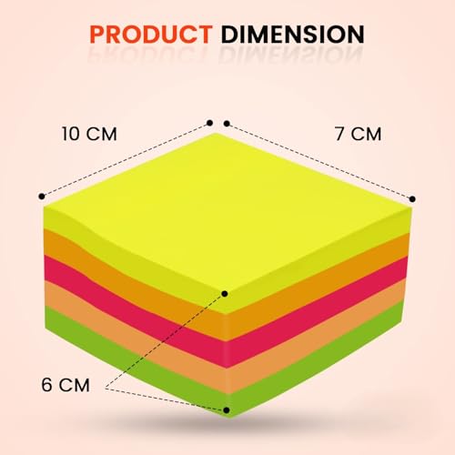 Image of YBN Colorful 400 Sheets Memo Pad Note N Times Post Note Paper Free Stickers Post Sticky Notes Stationary (Multicolor)