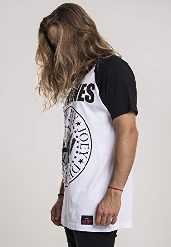 MERCHCODE The Ramones Circle Raglan Band T-Shirt pour Homme avec Logo imprimé, - Les Beatles, Paul McCartney, John Lennon, RIngo Starr, George Harrison MERCHCODE The Ramones Circle Raglan Band T-Shirt pour Homme avec Logo imprimé, – Image 5