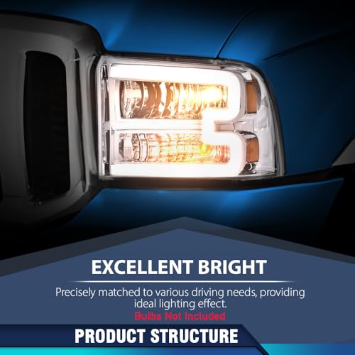 Image of PIT66 LED DRL Headlights Fit 2005-2007 Ford F250 F350 F450 F550 Super Duty