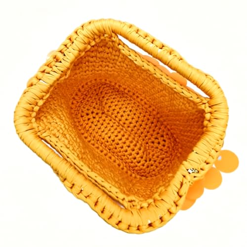 Image of Small Woven Clutch Purse Handmade Crochet Evening Bag Unique Sequin Clutch Handbag for Wedding Party Prom