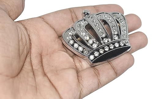 Image of VRT 3D Chrome Emblem Automotive Car, Bike Badges Logo Self Adhesive Sticker (King, Silver)