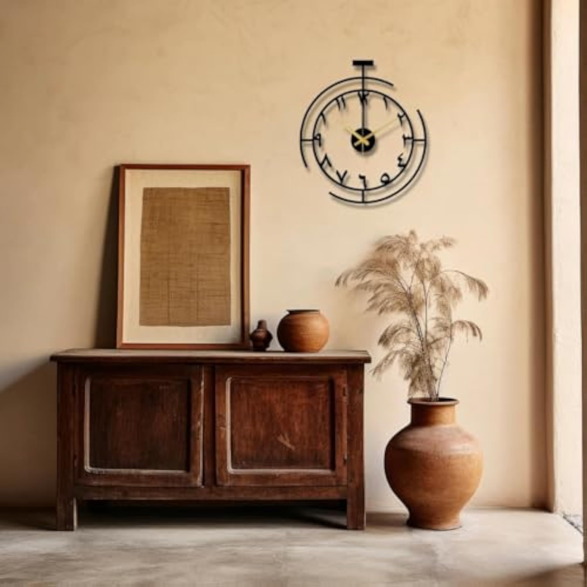 Metal Arabic Number Wall Clock, Silent Big Size