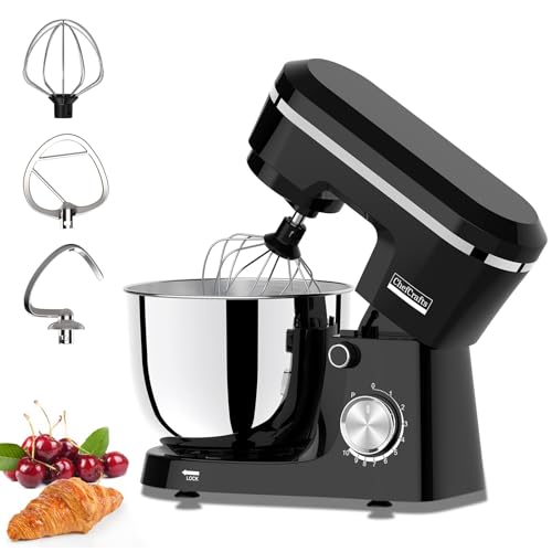 Household Stand Mixer with 6.5 Quart Bowl, Electric Food Mixer 10+p Speeds 660W, Kitchen Tilt-Head...