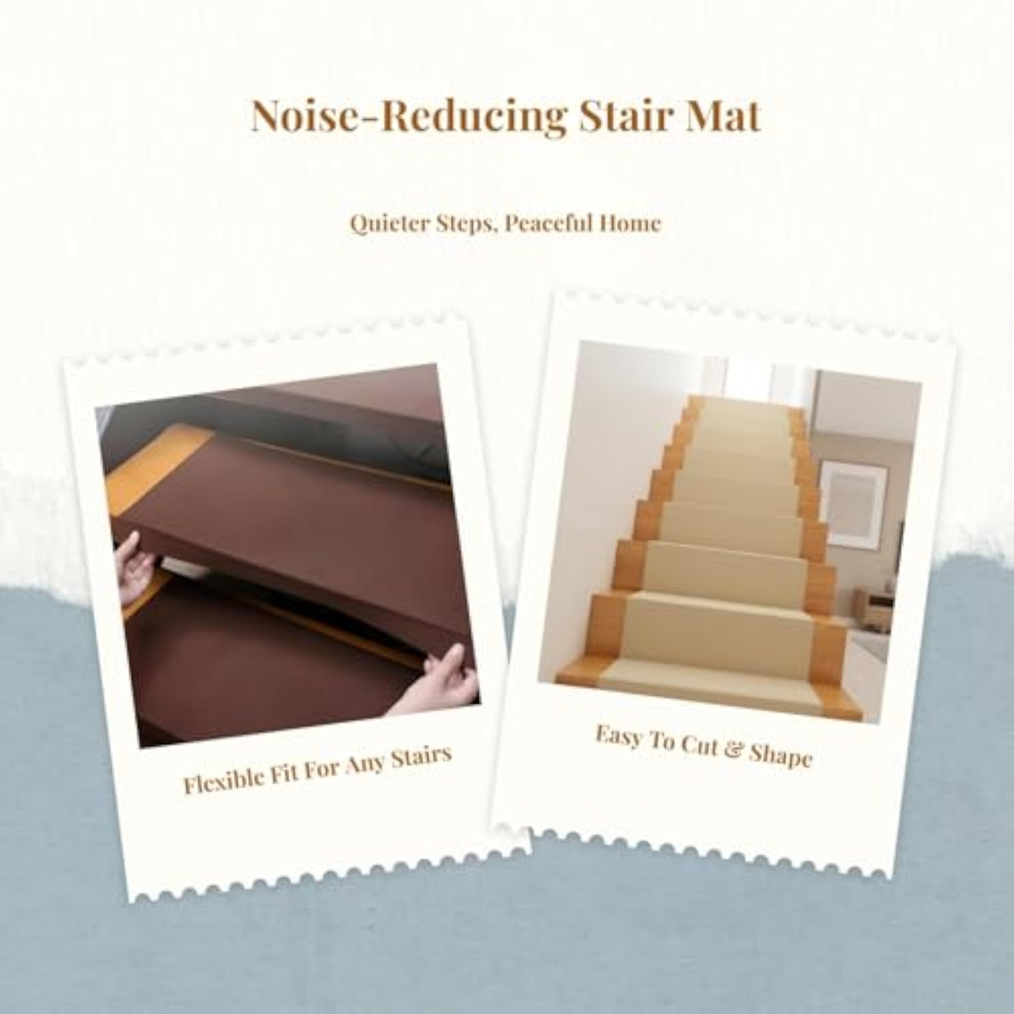 Non-Slip Automatic Carpet Stair Steps Soft Mat Coffee 25 * 80Cm