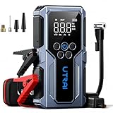 UTRAI 10-In-1 Avviatore Batteria Auto con Compressore 150PSI/18W Ricarica Rapida, 7000A Booster Avviamento Auto/Moto per 12V Veicoli a Motore (9.0L Benzina/7.0L Diesel), Avviatore Emergenza con Torcia