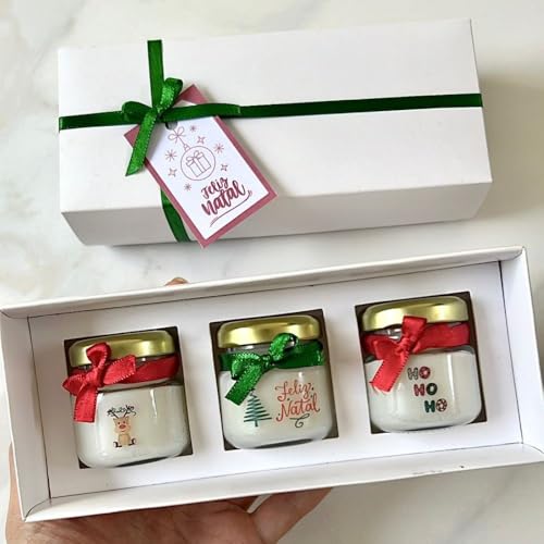 Kit 3 Mini Velas Aromáticas Natalina Natal Presente