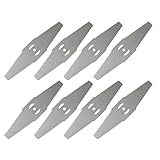 YTgilo 8PCS Metal Lawn Mower Saw Blade Head Replacement Universal for Craftsman String Trimmer Attachments Single Character Diamond Shaped Blades for Agriculture Land Reclamation Brush Cutting