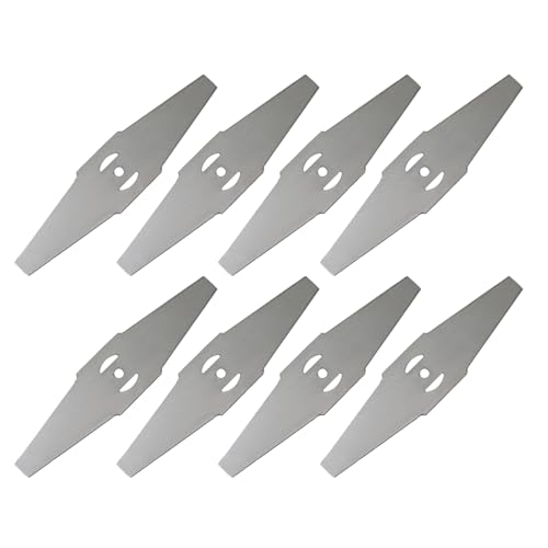 YTgilo 8PCS Metal Lawn Mower Saw Blade Head Replacement Universal for Craftsman String Trimmer Attachments Single Character Diamond Shaped Blades for Agriculture Land Reclamation Brush Cutting