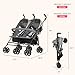 Dream On Me Volgo Twin Baby Stroller, Lightweight Side-by-Side Double Umbrella Stroller with Adjustable Canopy, 5-Point Harness, Storage Basket & Travel-Friendly Fold – Dark and Light Grey