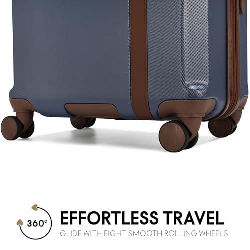 ELLE Luxe Journey 3 Piece Expandable Retro Spinner Luggage Set | Navy4