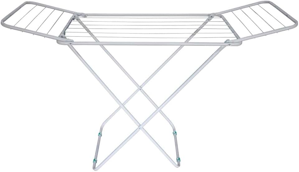 Varal de Chão Portátil com Abas Dobrável Retrátil Slim Apartamento