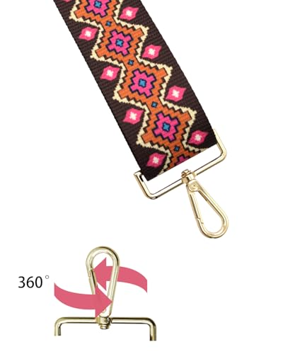 Image of Embroidered Purse Straps Replacement Crossbody Wide Adjustable Bag Straps | Thick Purse Strap for Crossbody Bags,Extra Long Strap,Cross Body Straps for Handbags,Bag Straps for Tote Bags,Shoulder Straps