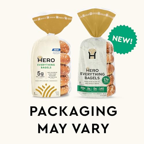 image for Hero Everything Bagel - 5g Net Carbs, 17g Protein, High Fiber, 140 Cal