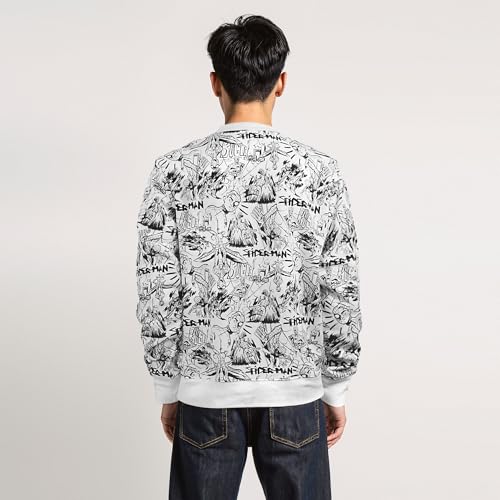 Marvel Men's Spiderman Classic Ink Spider Comic Pullover Crew Fleece4