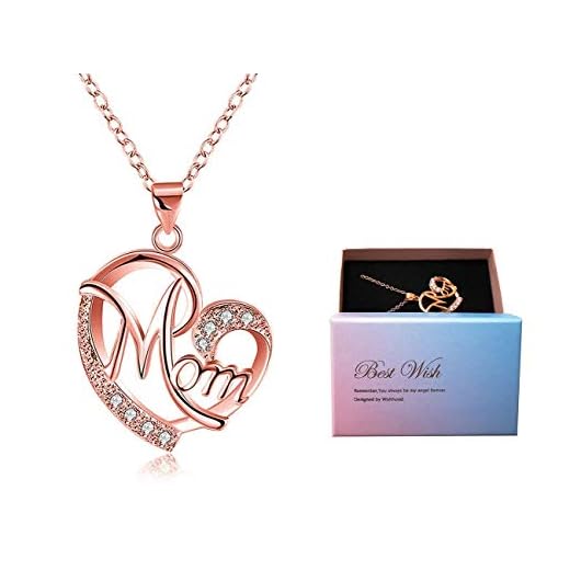 DEESOSPRO Collier pour l'anniversaire de la mère Collier pour l'anniversaire de maman Or Rose