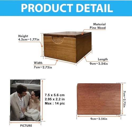 Caja de fotos personalizable para parejas, álbum de fotos en madera, regalo sentimental para aniversario o Día de San Valentín miniatura 7