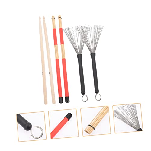 Kit de baquetas y cepillos para batería con funda miniatura 6