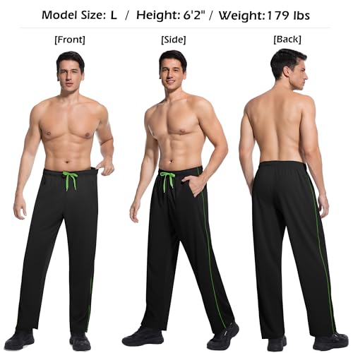 SACUIMAN 3-Pack Mens Athletic Sweatpants with Zipper Pockets Lightweight XL — view 3
