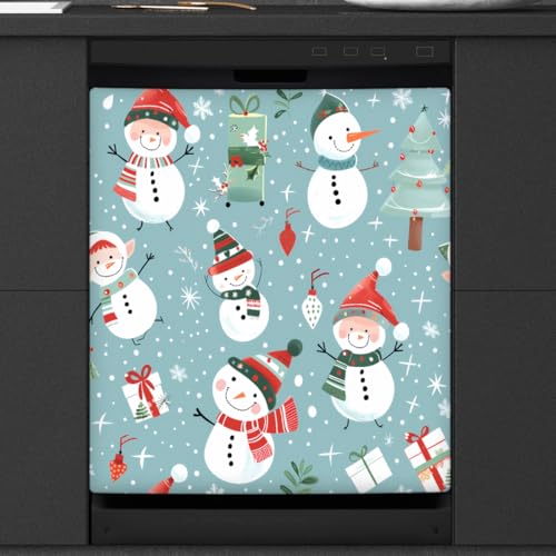Mexpekil Jolly Snowmen - Funda magnética para lavavajillas, diseño de muñecos de nieve