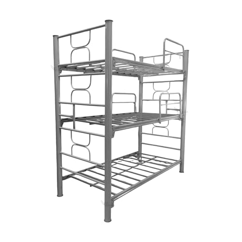 La Mejor Recopilación de Literas Triples Coppel los preferidos por los clientes. 44 PEGASO Litera Triple Individual, Estructura Metálica Gris, 210 cm Alto x 100 cm Ancho x 190 cm Largo, con Barandal y Escaleras