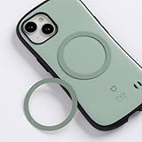 iFace MagSynq メタルリングステッカー Magsafe対応 2枚入り (くすみグリーン)【 薄型 magsafe シール ガイド付き マグセーフ 磁気増強 アイフェイス マグネットリングプレート 磁石シート ワイヤレス充電対応 】