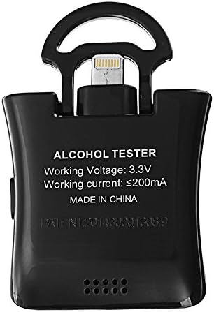 پوئتي view of the ipega PG-9070 breath alcohol tester showing technical specifications.
