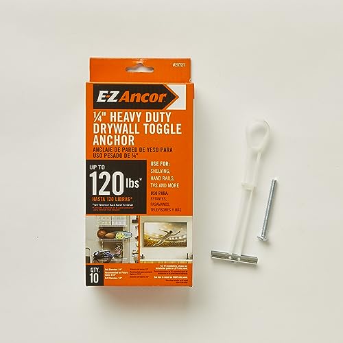 E-Z Ancor 25721 1/4-in Dia Toggle Bolt Drywall Anchor, 10-Pack (Screws Included) - Image 3