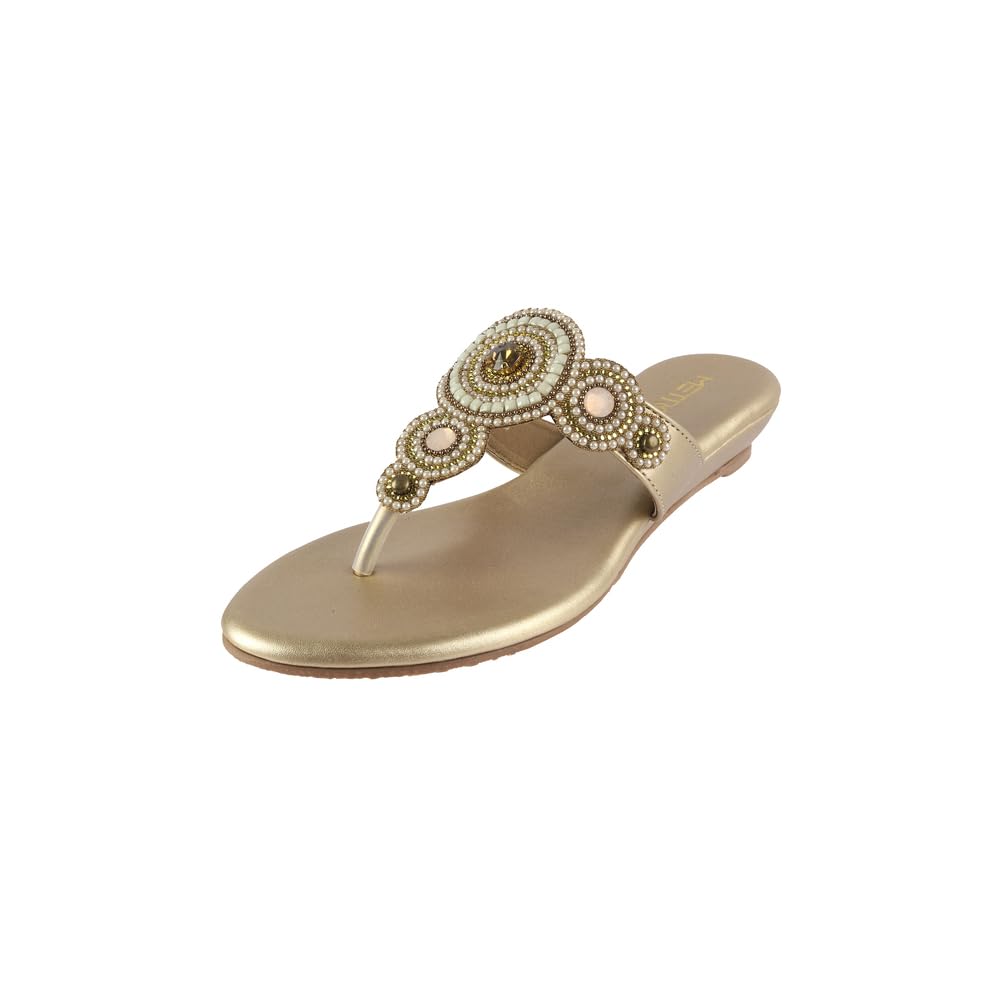 Women Faux Leather Ethnic Traditional Slip-on Sandals-image-7