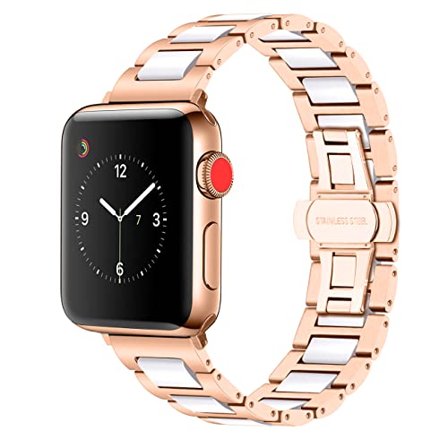 Bracelet de montre céramique compatible Apple Watch 44mm 40mm 45mm 41mm iWatch SE