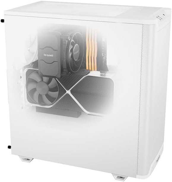 be quiet! Pure Base 501 White PC case | 2 Preinstalled Quiet Fans | Mid Case | USB 3.2 Gen | Quiet PC Case