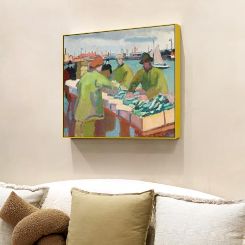 FOLKOR Floater Frame for 24x30 Canvas Paintings, DIY Metal Floating Frames with 1.5" Deep for Art Show Exhibition Home Office Gallery Wall Decor, Abstract Artwork for Modern Farmhouse Room (Yellow) by FOLKOR - Image 6