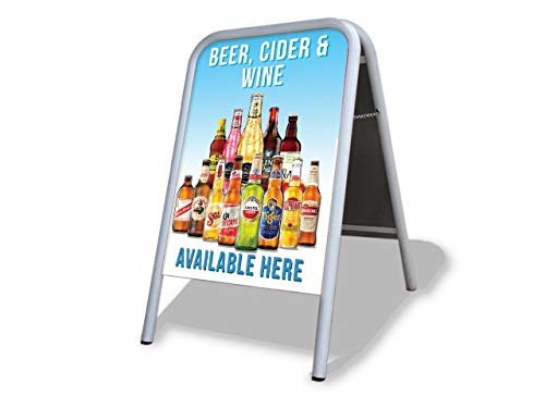 Beer, Wine and Cider Large A Board Pavement Sign MEGA Listing Outdoor Street Advertising Display… — image 1