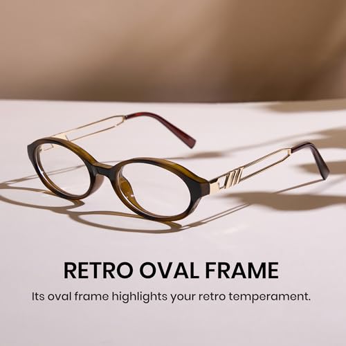 Image of Cyxus Oval Blue Light Glasses for Women Fashion UV Blocking Computer Glasses 8242