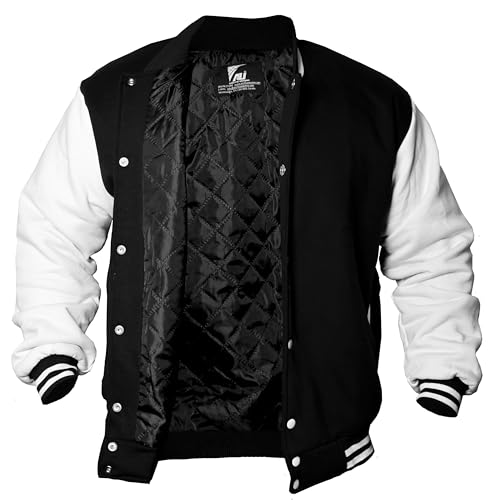 Men's Fashion Varsity Jacket Causal Slim Fit Cotton Letterman Baseball Bomber Jackets3