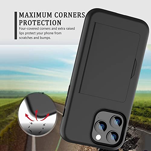 Coque iPhone 15 Pro avec porte-cartes étui protection robuste noir - 5