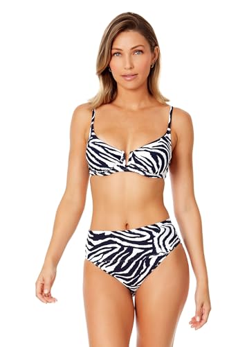 Women's Zebra Shadow V Wire Underwire Bikini Swim Top