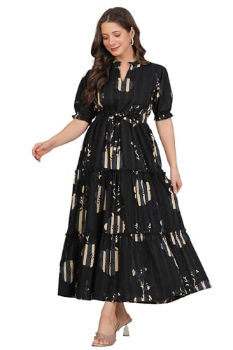 Image of Kuruti B Sheets Women's Cotton Fit & Flare Calf Length Printed Kurti for Women
