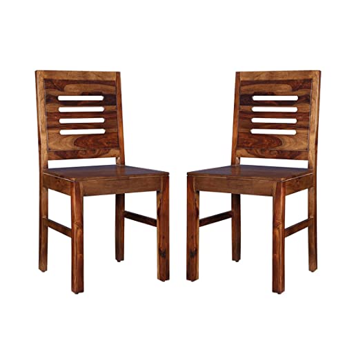 Image of Wooden Dining Chairs Only | Wooden Dinning Chairs | Dining Room Furniture with Cushions | Dining Chair Set of 2 | Study Chair with Cushion for Dining in Teak