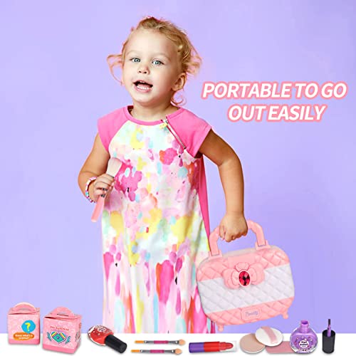 Kids Makeup Kit for Girl Toys 42 Pcs Washable Toddler Makeup Kit, Girls Toys Real Cosmetic Makeup Set, Safe & Non-Toxic… - Image 5