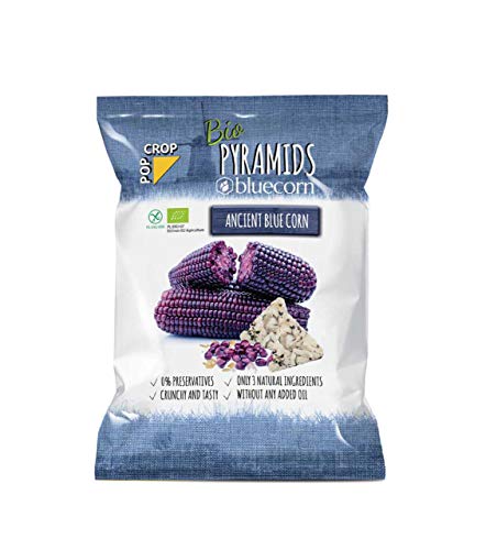 POPCROP Bio Pyramiden BLUECORN, 10 x 80 g | Knusper-Chips langsam gebacken aus blauem Mais, braunem Reis und Himalaya-Salz ("Punjab Pakistan") | Öko, Glutenfrei, Vegan, Rein, NICHT FRITTIERT Cover