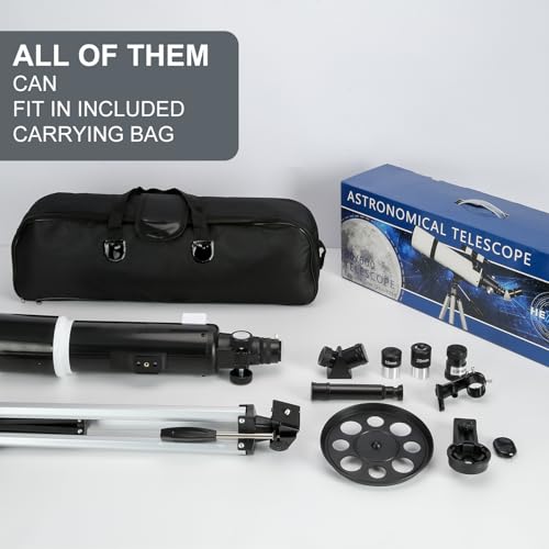 Image of Telescope 80mm Aperture 600mm with Fully Multi-Coated Optics - Professional-Grade Astronomy Tool for Beginners, Includes Wireless Control, Phone Adapter, Moon Filter & Bag，Black