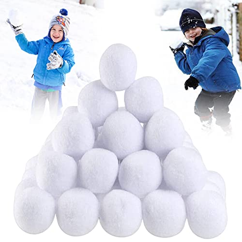POPOYU 40 Bolas de Nieve Artificiales Realistas de Peluche Blanco 5cm, Decoraciones Navideñas,Bolas de Nieve Falsas para Niños,Juegos de Lucha para Juegos de Invierno,Árboles de Navidad,Niños