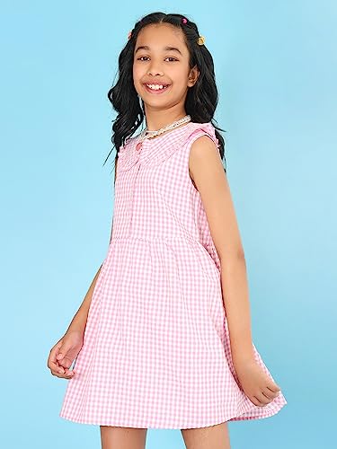 Image of BONKIDS Girl's Cotton Asymmetrical Knee-Length Dresses