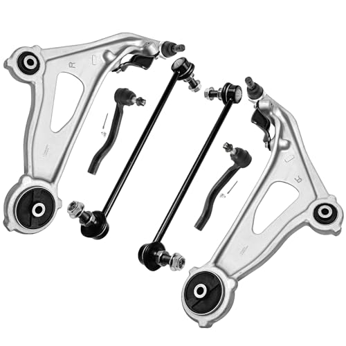 Image of Detroit Axle - Front 6pc Control Arms Kit for 2013-2019 Nissan Pathfinder | INFINITI JX35 QX60, 2 Lower Control Arms w /Ball Joints 2 Sway Bar End Links 2 Outer Tie Rod Ends Replacement