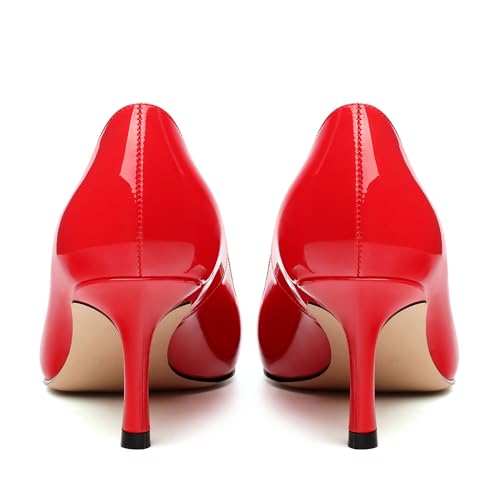 Image of Women Pointed Closed Toe 2.5 Inch Kitten Heel Slip On Pumps | Elegant Comfort Formal Dress Footwear, Versatile Ladies Shoes For Office Wedding Party Evening Daily Occasions