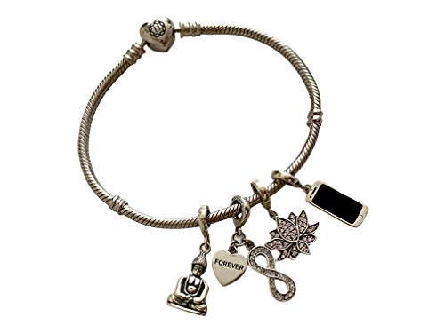 BOLENVI Dazzling Pink Lotus Yoga Yogi Buddhism 925 Sterling Silver Pendant Charm Bead For Pandora & Similar Charm Bracelets or Necklaces2