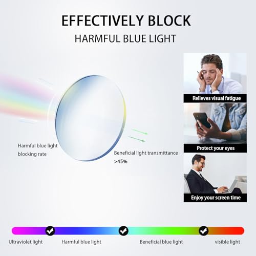 Image of MIRYEA Spring Hinge Photochromic Gray Sunglasses Blue Light Blocking Glasses for Men Women Day Night Gaming TV Phones Computer Eyeglasses UV400 Protection Anti Glare Lightweight TR90 Full Rim Eyewear