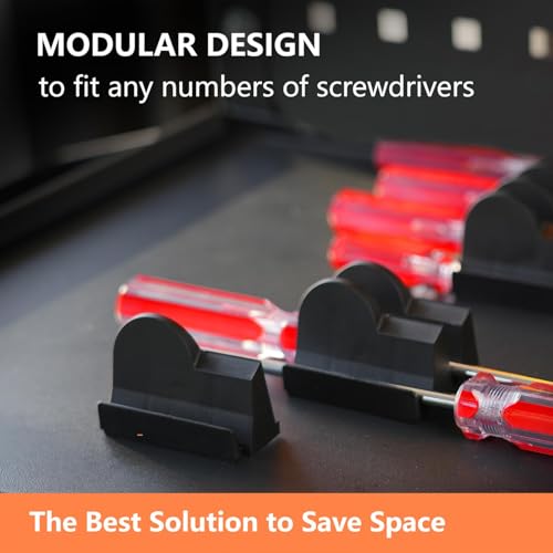 48pcs Magnetic Modular Screwdriver Organizer and Wrench Organizer for Tool Drawer and tool box. Modular & Expandable Screwdriver Holder with magnet, gift for brother and father. (48)