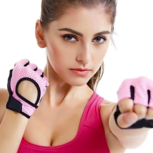 GWAWG 1 Pair Gym Gloves with Wrist Strap Elastic Back Mesh for Full Palm Protection, Lightweight Breathable for Women weightlifting, Home Gym, Cycling, Mountaineering, outdoor sports - Image 6